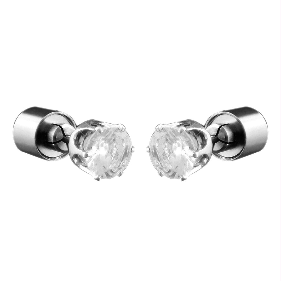 LED Faux Diamond Pierced Earrings White