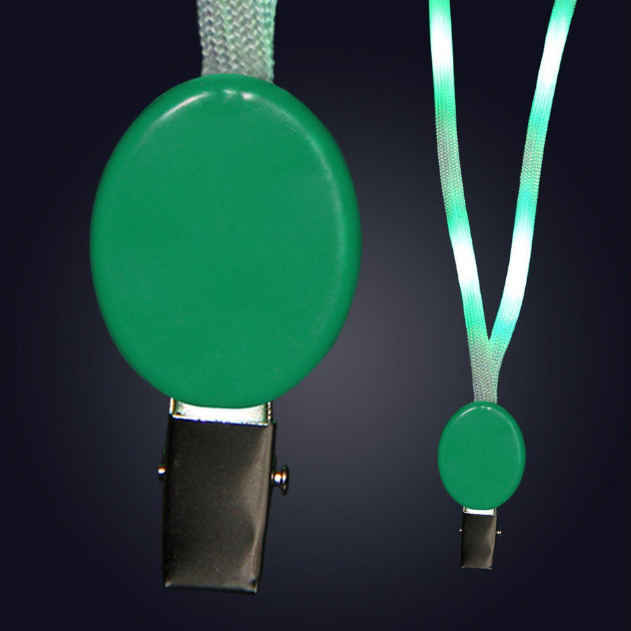 Lightup Lanyard with Badge Clip Green LED