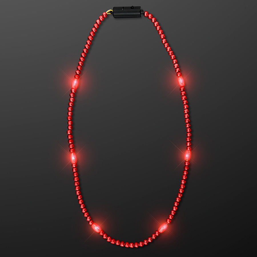 LED Necklace with Red Beads