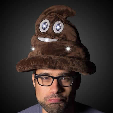 LED Poop Head Swirl Hat Brown