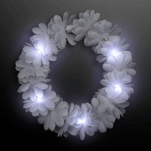 Light Up Flashing Wedding White Flower Princess Angel Halo Crown Headband