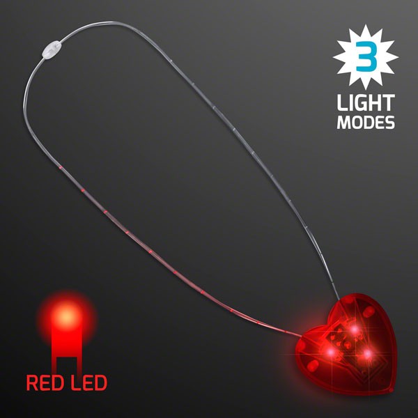 LED Flashing Red Heart Necklace