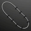 Black Mustache Beaded Silver and Black Necklace