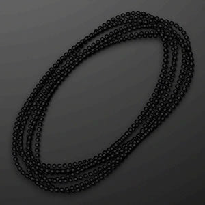 Smooth Round Opaque Bead Mardi Gras Necklace Black Pack of 12