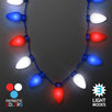 Huge Old School USA Red White and Blue Light Bulb Necklace