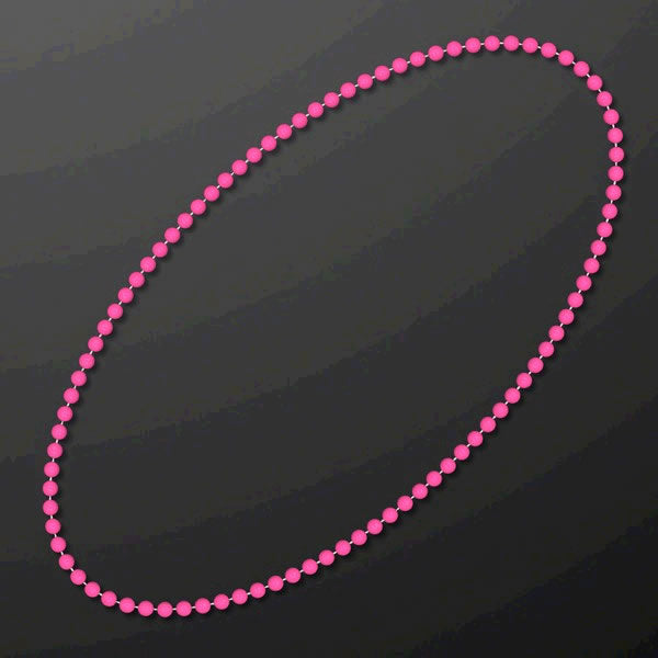 Smooth Round Opaque Bead Mardi Gras Necklace Pink Pack of 12