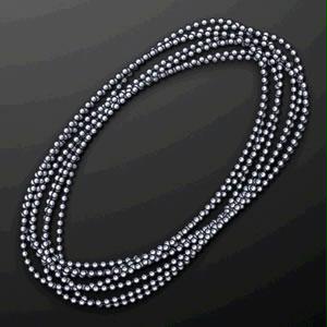 Smooth Round Opaque Bead Mardi Gras Necklace Silver Pack of 12