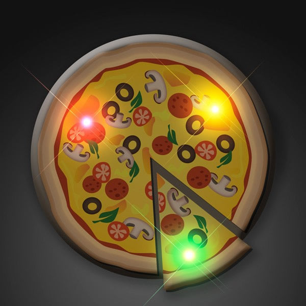 Pizza Flashing Body Light Lapel Pin Party Favors