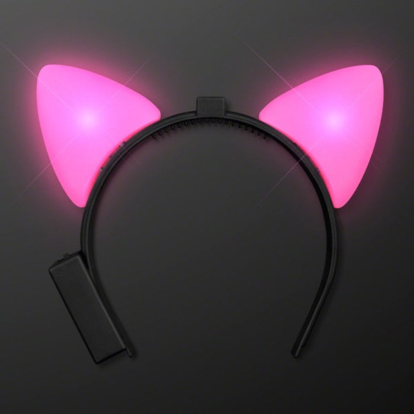 LED Animal Ears Steady Pink Light Headband