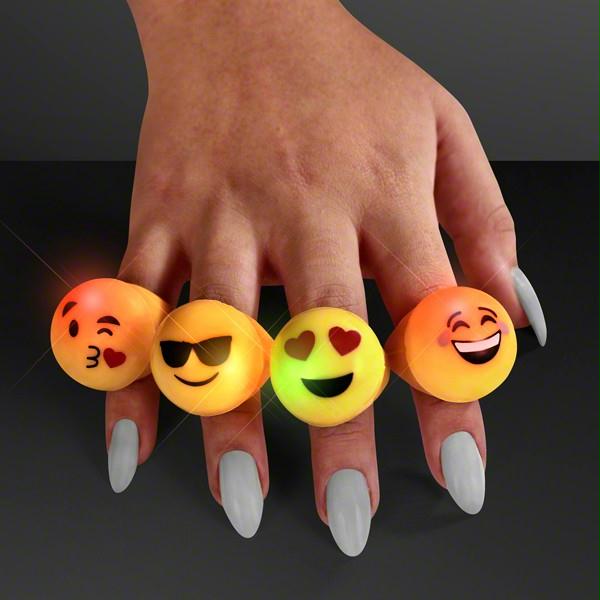 Flashing Emoji Faces Soft Rings