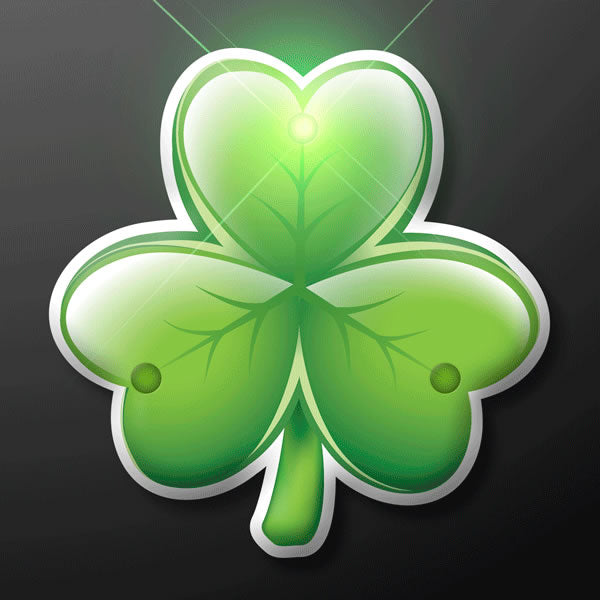 Luck of the Irish Shamrock Flashing Body Light Lapel Pins