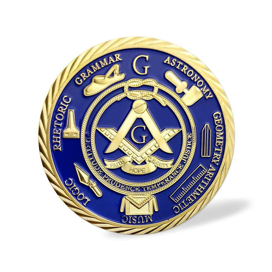 Masonic Ancient Blue Gold Challenge Coin