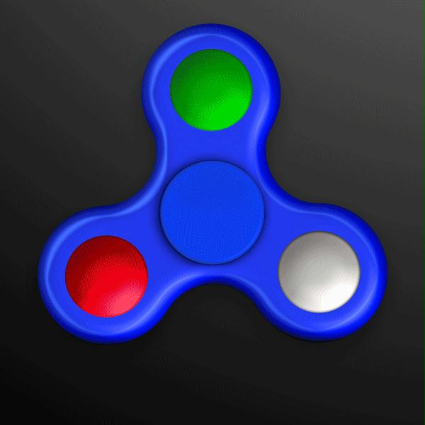 Blue Spin Activated LED Light Up EDC Fidget Spinner