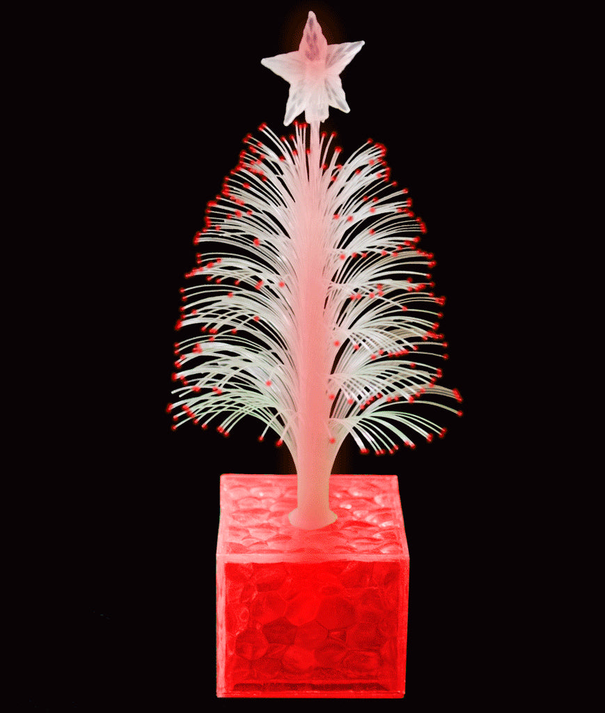 Christmas Tree Fiber Optic Centerpiece Red