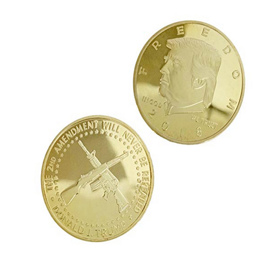 2018 Freedom Donald Trump 2nd Amendment Gold Plated Coin