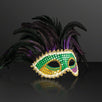 Deluxe Venetian Mardi Gras Carnival Unlit Festival Feather Mask for Fat Tuesday