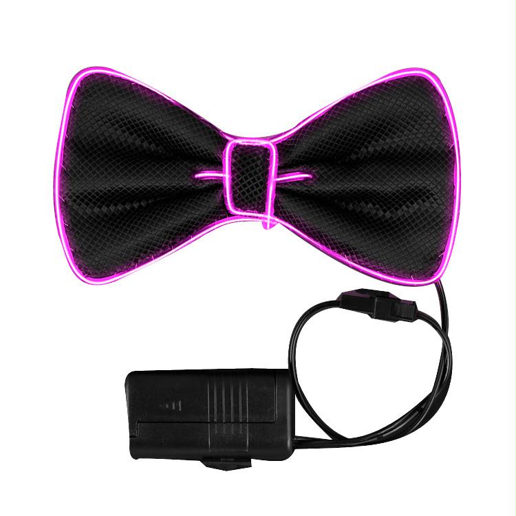 EL Wire Pink Bow Tie Night Parties