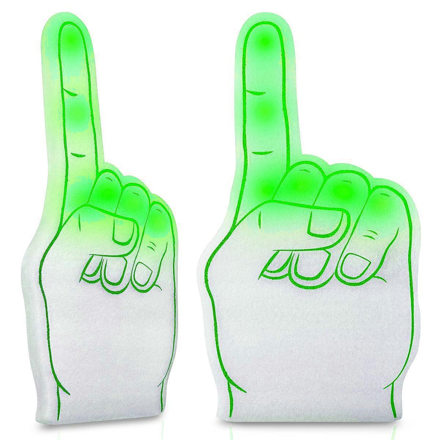 Number One Foam Light Up Finger Green