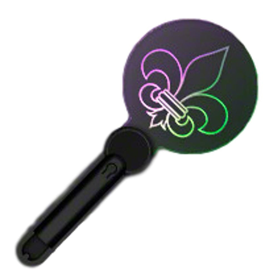 Flashing Mardi Gras Fleur de Lis Acrylic Wand