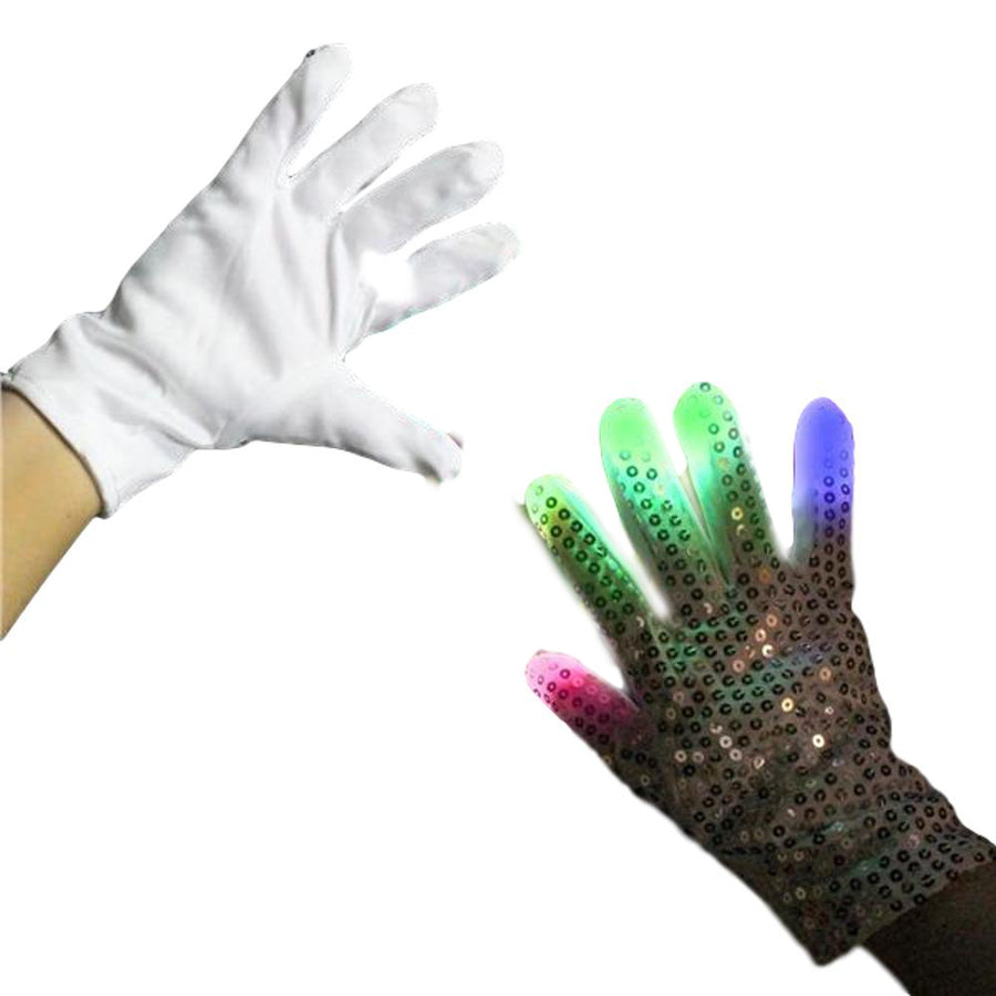 Flashing Multicolored Right Hand Rock Star Sequin Glove