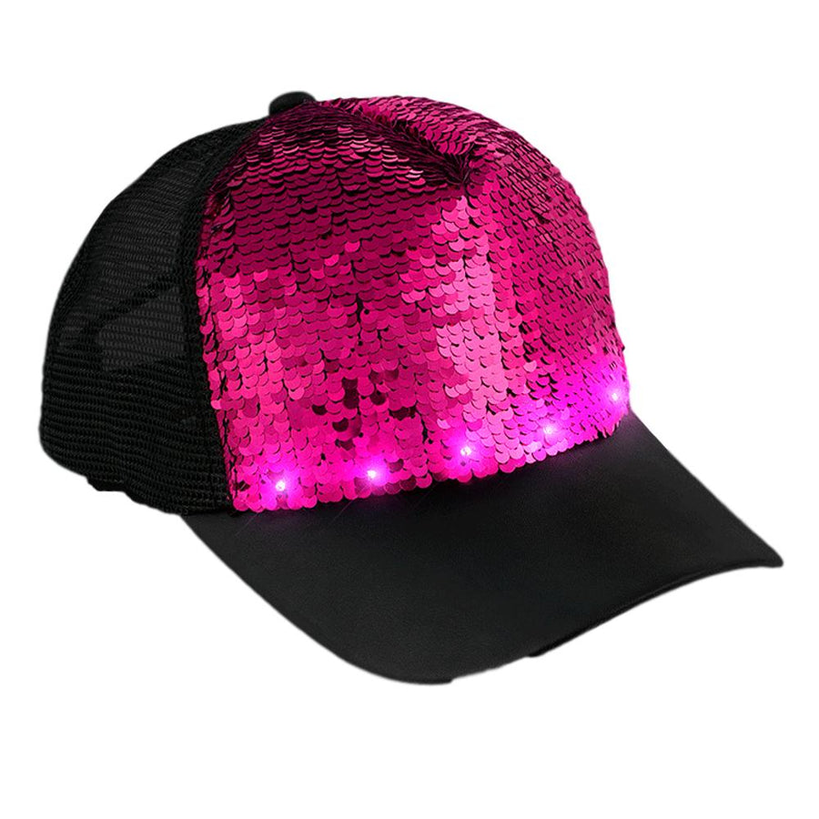 Flashing Reversible Pink Sequin Pattern Cap