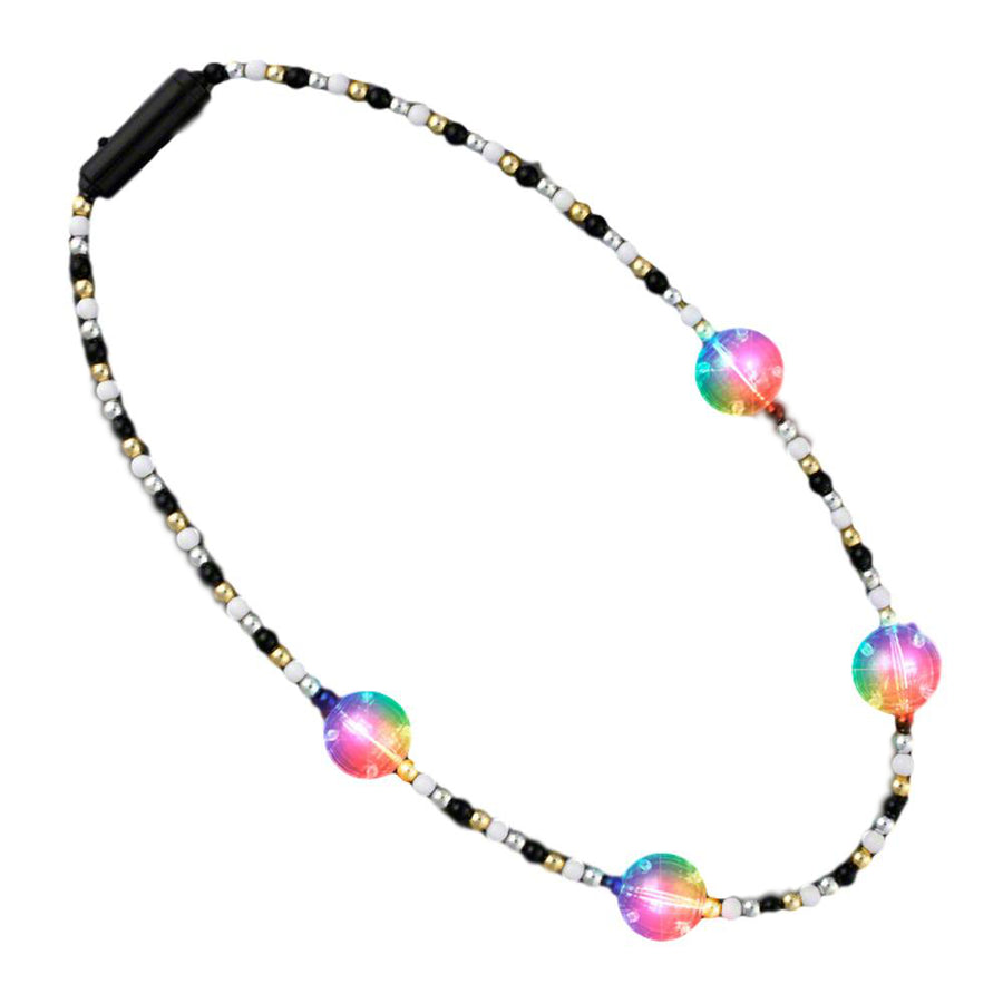 Flashing Multicolor Disco Prism Balls Fancy Party Necklace