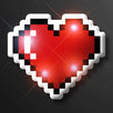 Light Up Pixel Heart 8-Bit LED Flashing Blinky Body Light Pin