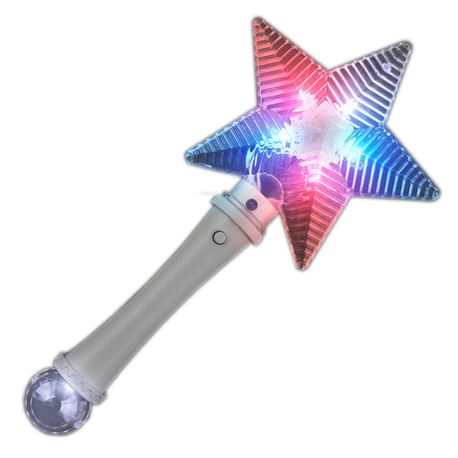 Flashing Patriotic Star Wand Prism Wand Fourth of July