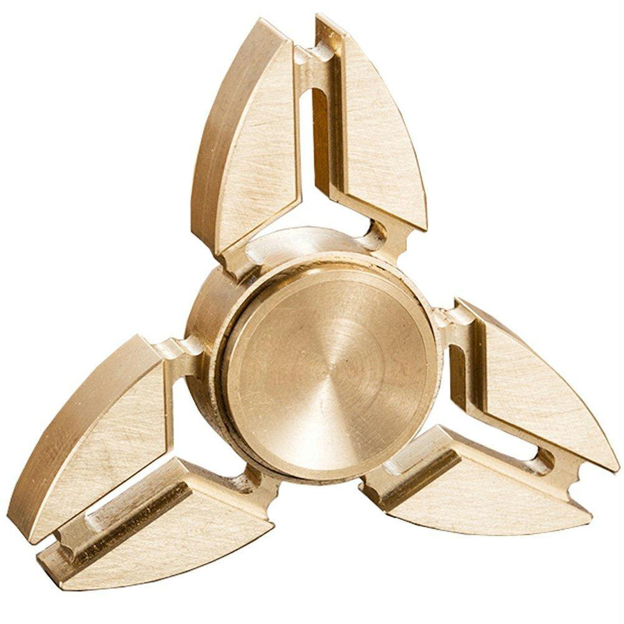 Gold Toned Split Tri Metal EDC Fidget Spinner