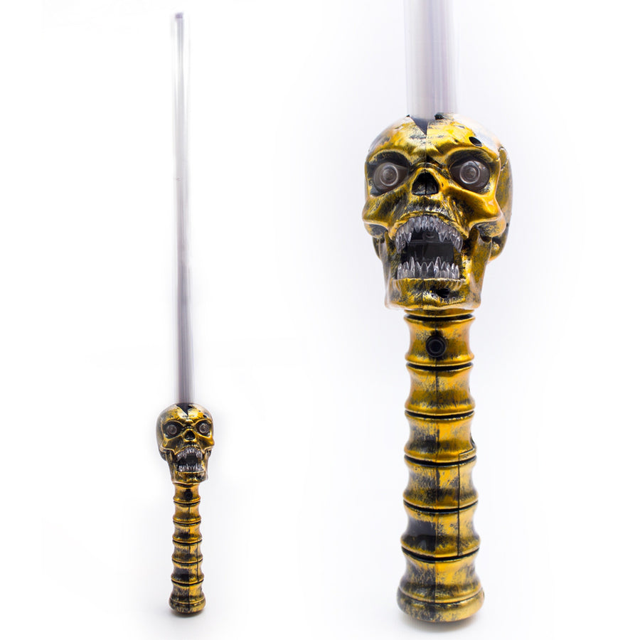 Musical Graveyard Gold Skull Light Up Color Changing Sword