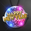 Happy New Year Disco Ball LED Charm On Lanyard