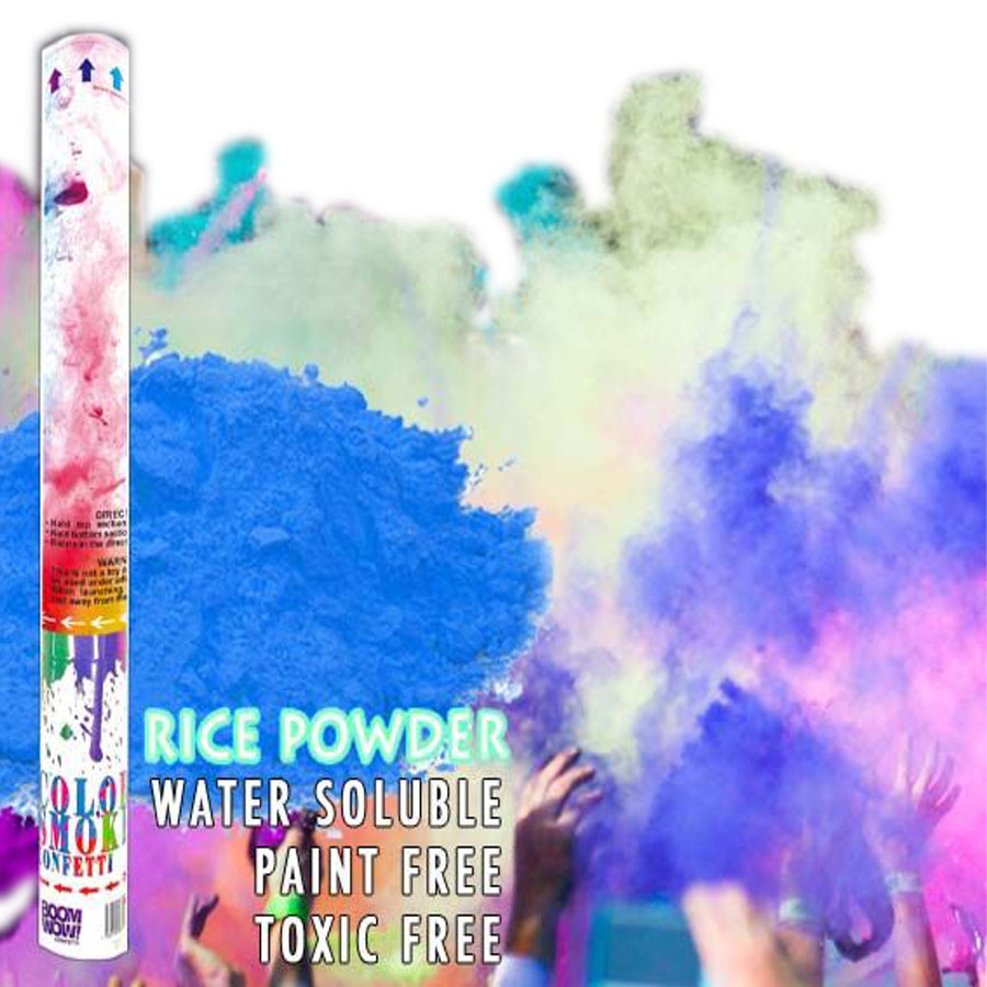 Blue Holi Powder Gender Reveal Confetti Cannon 18 Inch