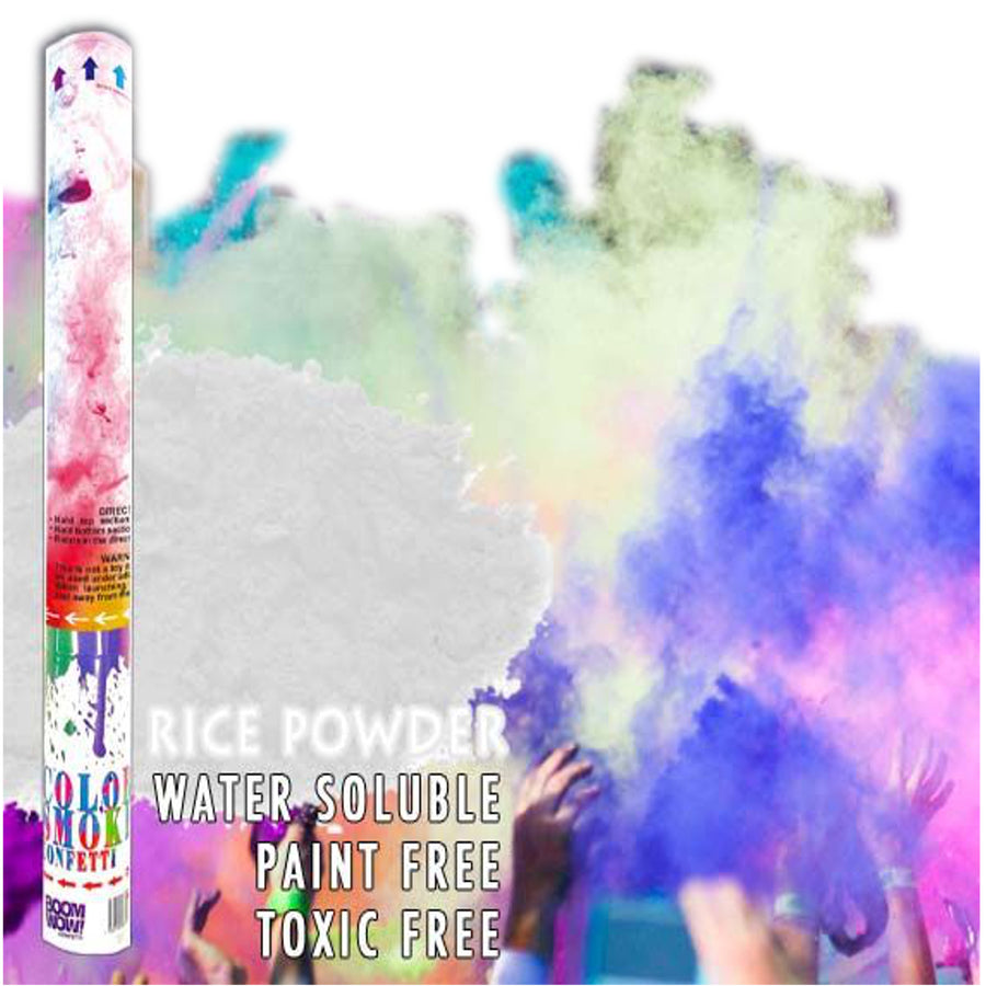 White Holi Powder Confetti Cannon 18 Inch