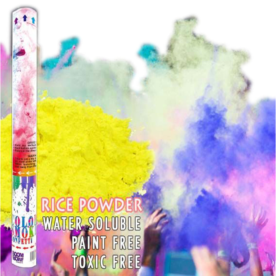 Yellow Holi Powder Confetti Cannon 18 Inch