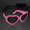 Stylish Heart-Shaped Glowing Pink EL Wire Sunglasses