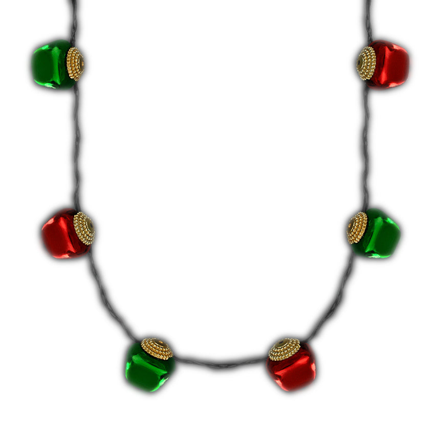 Jingle Bells Flashing Christmas Necklace