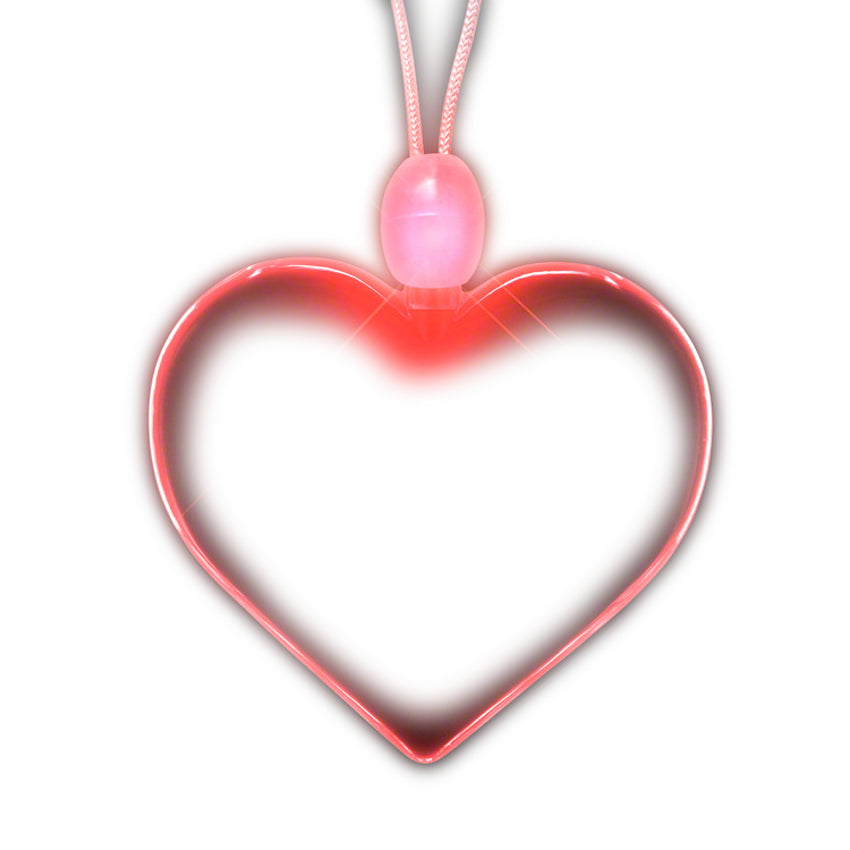 LED Acrylic Heart Necklace Red