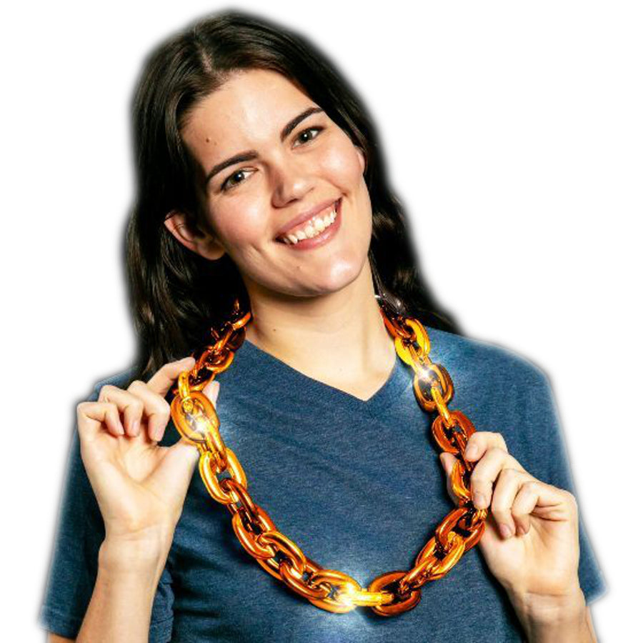 Light Up Jumbo Chain Necklace Orange