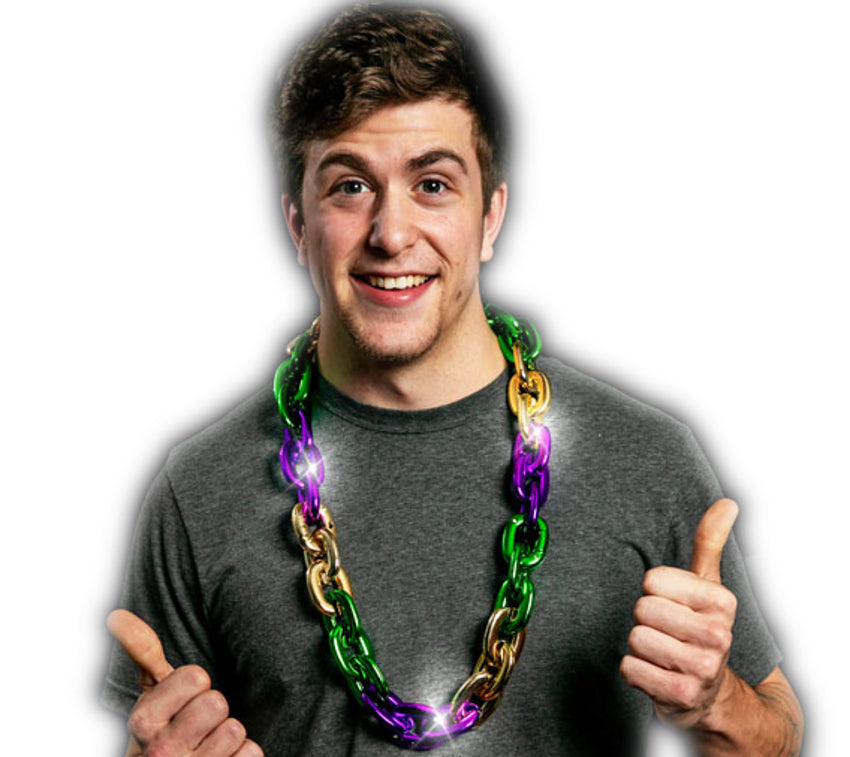 Light Up Mardi Gras Chain Necklace PGG