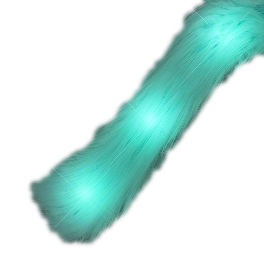 LED Faux Fur Boa Aqua