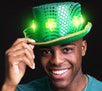 LED Green Clover Ultimate Sequin Plush Irish Top Hat with Shamrocks for St. Patrick’s Day