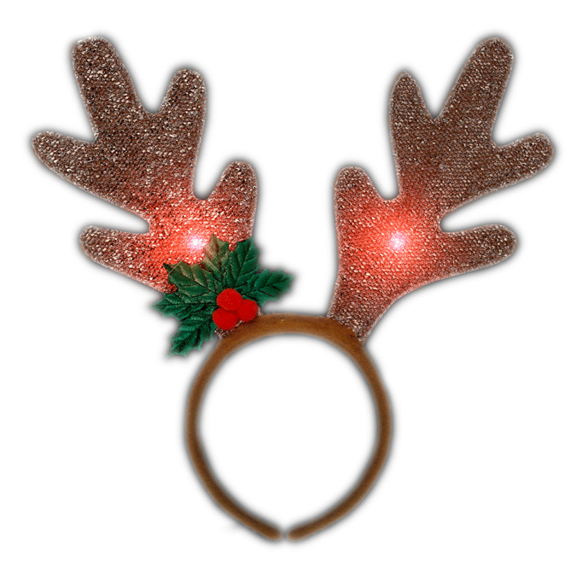 LED Golden Reindeer Antlers Light Up Headband