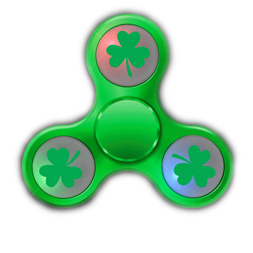 LED St Patricks Shamrock Metallic Fidget Spinner