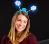 Light Up Flashing Crystal Snowflake Headband Bopper