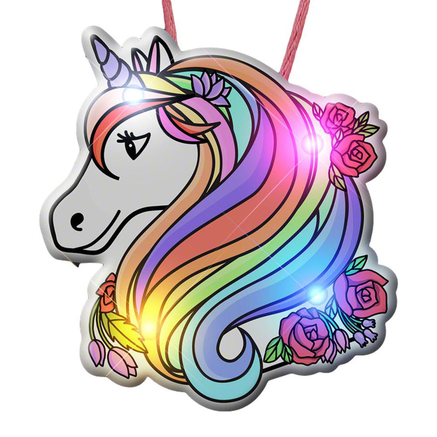 Light Up Flashing Unicorn Charm Necklace