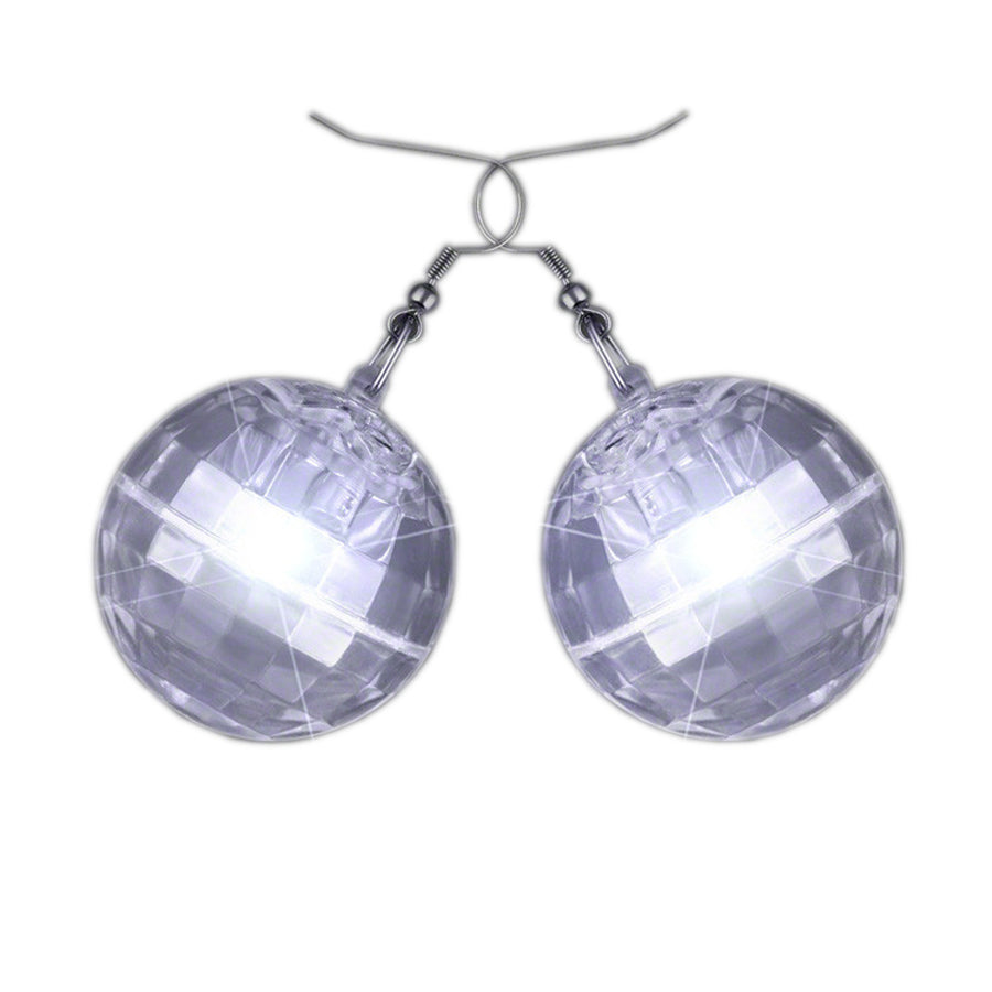 Light Up Groovy Disco Mirror Ball Crystal Earrings