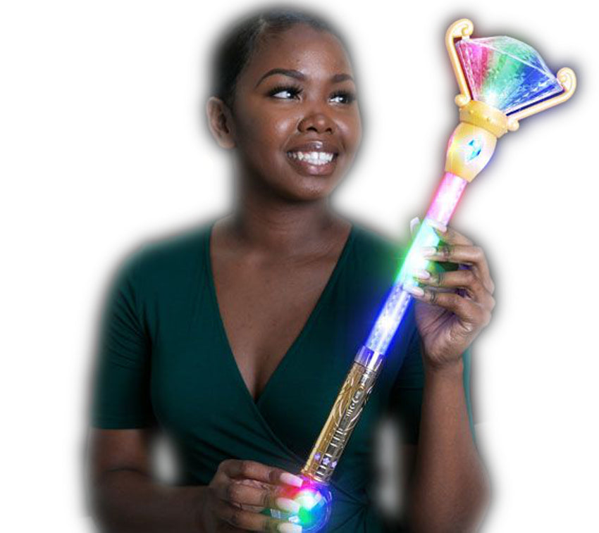 Light Up Diamond Scepter Wand Prism Ball