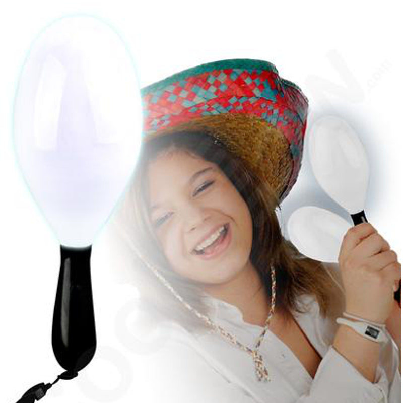 Light Up White 7 Inch Maracas