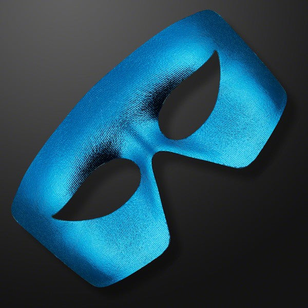 Masquerade Blue Unlit Metallic Mask Mardi Gras