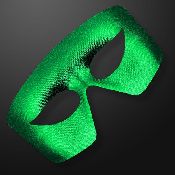 Masquerade Green Unlit Metallic Mask Mardi Gras